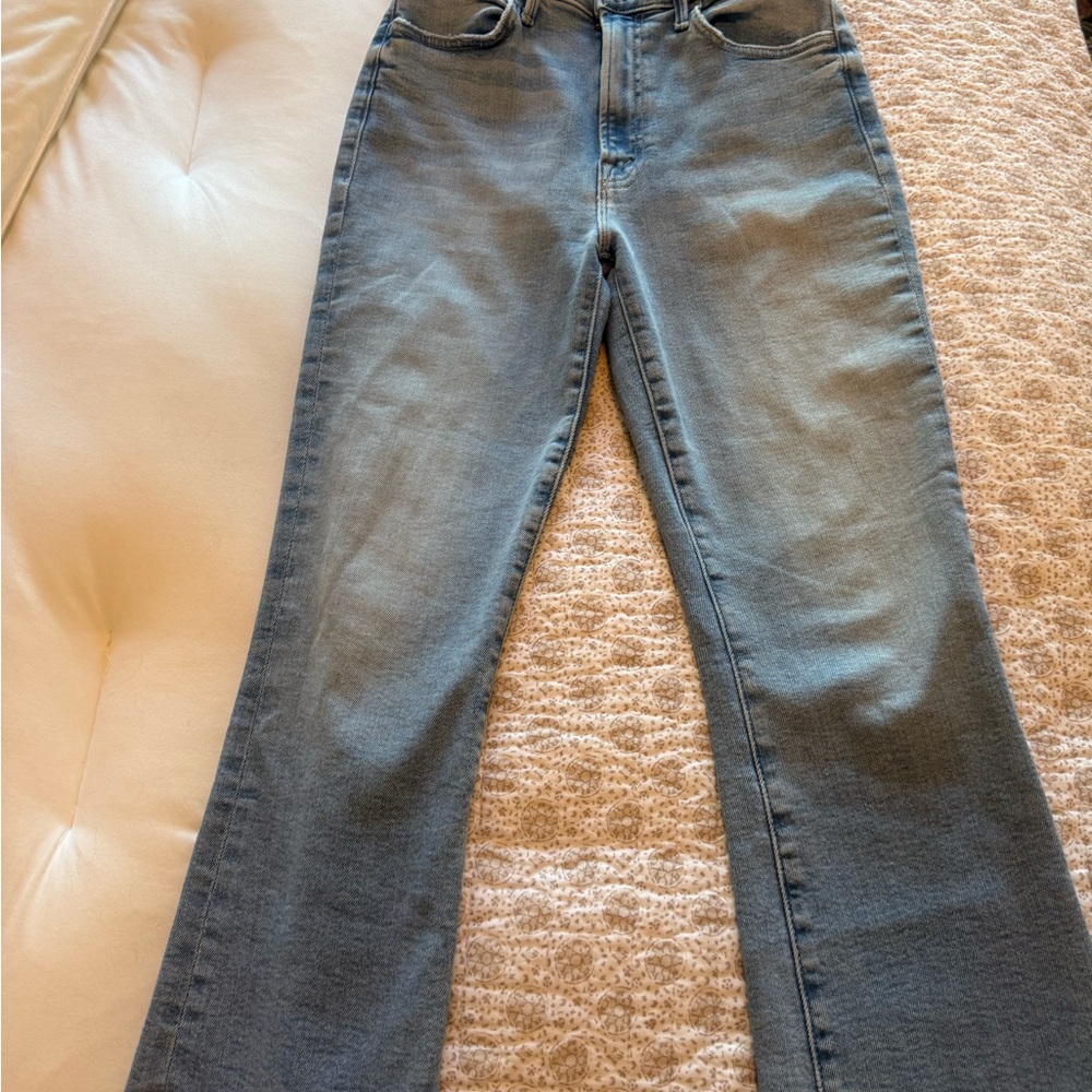 MOTHER Flared Jeans in Washed Blue